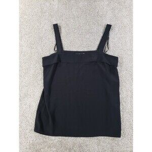Louis Feraud Womens Cami Top Sleeveless Shirt 14 Black 100% Polyester